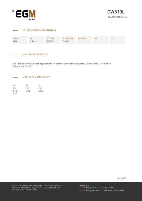 CW510L Pb ≤ 0,2% — Karta katalogowa